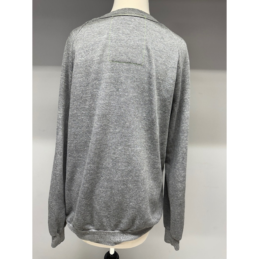 Aviator Nation Womens Lightning Bolt Sweatshirt Heather Gray Raglan Pullover L - Picture 3 of 4
